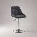 Chaise pivotante réglable en hauteur en tissu et métal, gris anthracite et chrome, 48 x 52 x 83-104 cm