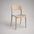 Chaise de salle à manger en frêne massif et contreplaqué plaqué frêne, bois clair naturel, 48 × 52 × 81 cm